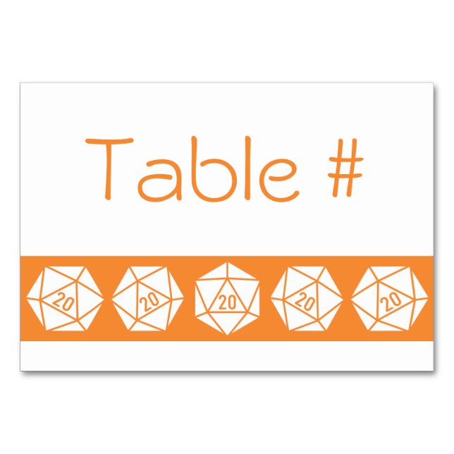 Tabletop Chic dans une carte de table orange (Devant)