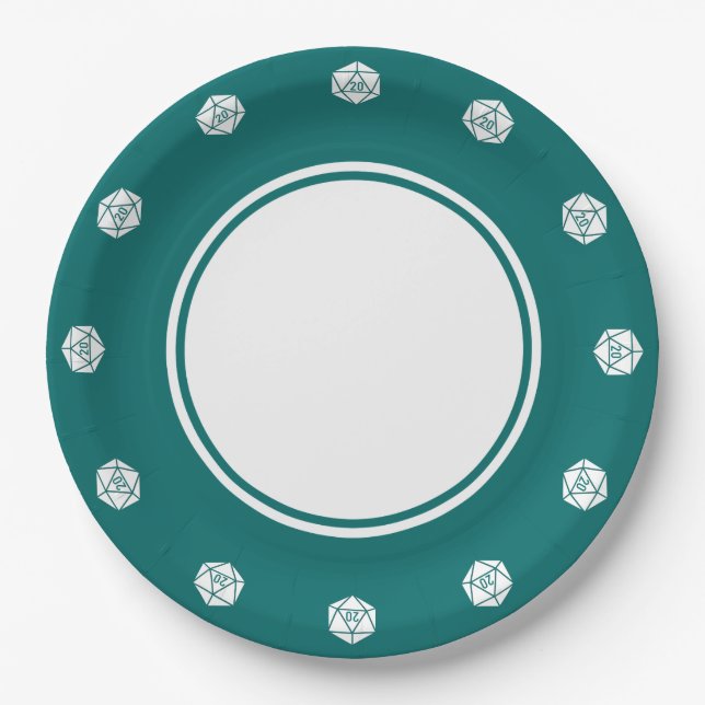Tabletop Chic in Aquamariner Papierplatte Pappteller (Vorderseite)