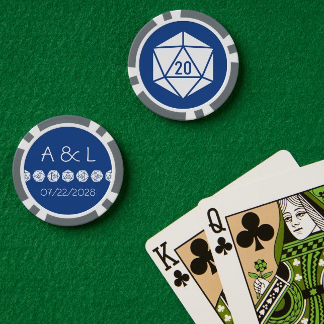 Tabletop Chic in blau Pokerchips (Pokertisch (doppelt))