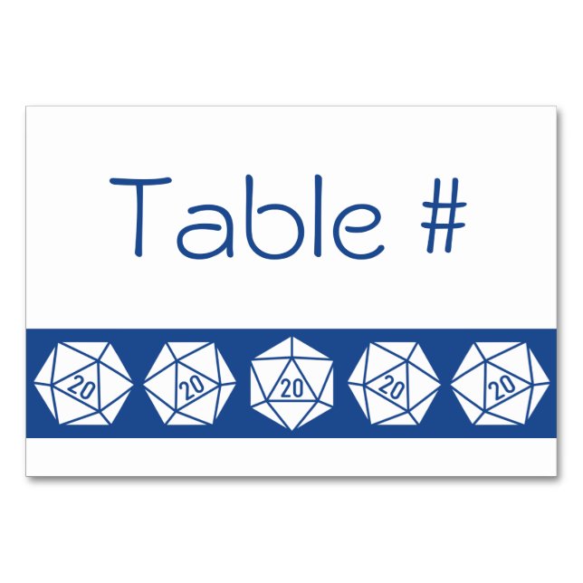 Tabletop Chic in Blue Table Card Tischnummer (Vorderseite)
