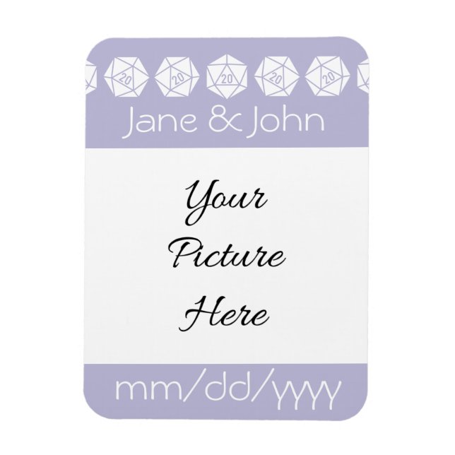 Tabletop Chic in Lavender Rett-the-Date Magnet (Vertikal)