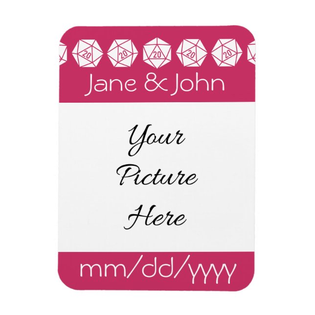 Tabletop Chic in Raspberry Rett-the-Date Magnet (Vertikal)