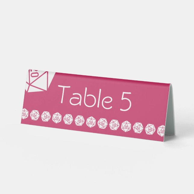 Tabletop Chic in Raspberry, Tafelzelt Tischaufsteller (Vorderseite)