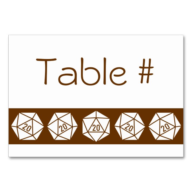 Tabletop Chic in Schokolade Tischnummer (Vorderseite)