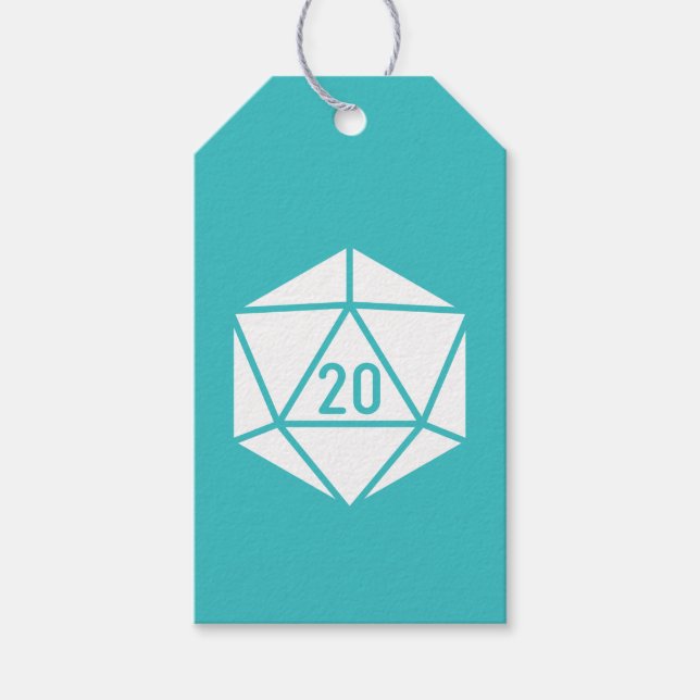 Tabletop Chic in Türkisfarben Geschenkanhänger (Vorderseite)