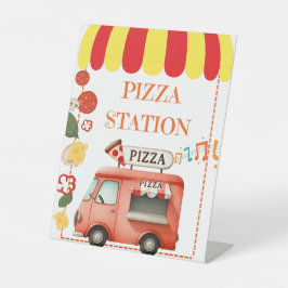 Tabletop Food Signage Pizza Station Sockelschild