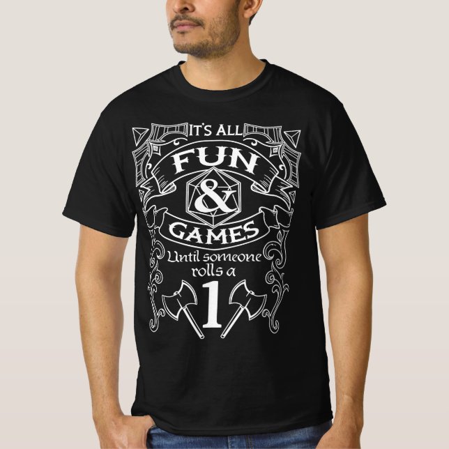 Tabletop Gaming DM Geschenkspenden Spaß und Spiele T-Shirt (Vorderseite)