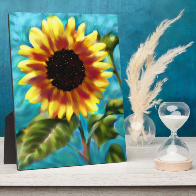 Tabletop Plaque Whimsical Abstrakt Sonnenblume Fotoplatte (Seite)