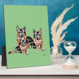 Tabletop Plaque with Easel : DEUTSCHE SHEPHERES Fotoplatte