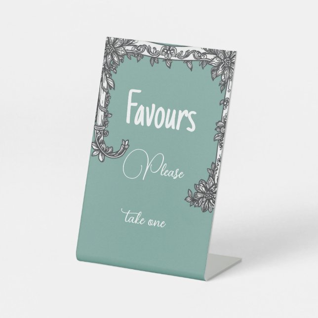 Tabletop Sockelschild (Vorderseite)