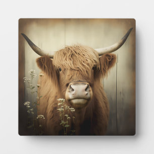 Tabletop-Tafel einer Highland-Kuh Fotoplatte