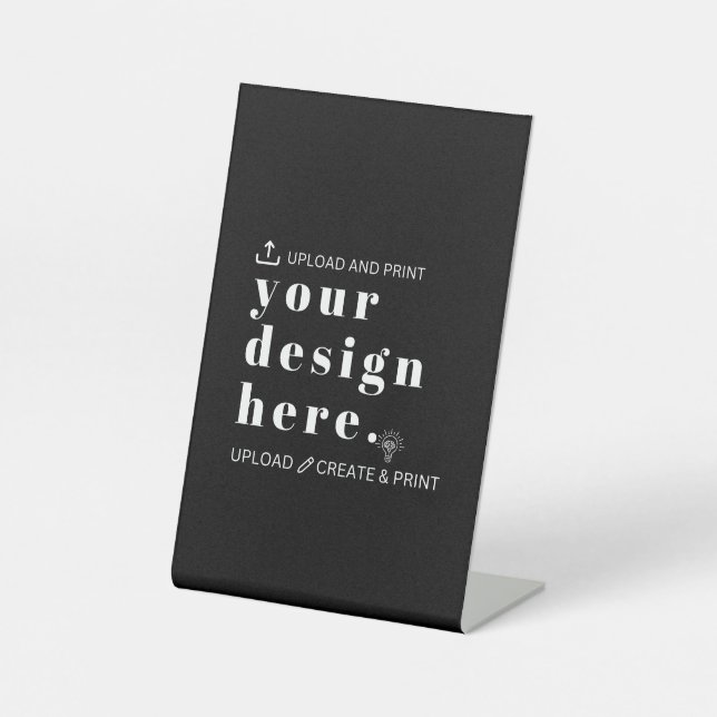 Tabletop Unterschreiben Sie Ihr Design Upload 4" x Sockelschild (Vorderseite)
