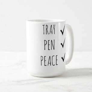 Tablett, Stift, Frieden  Kaffeetasse