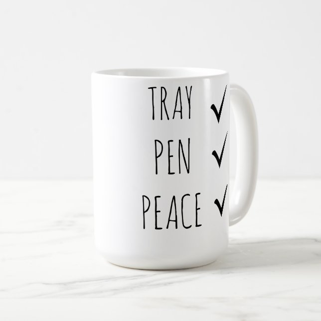 Tablett, Stift, Frieden  Kaffeetasse (VorderseiteRechts)