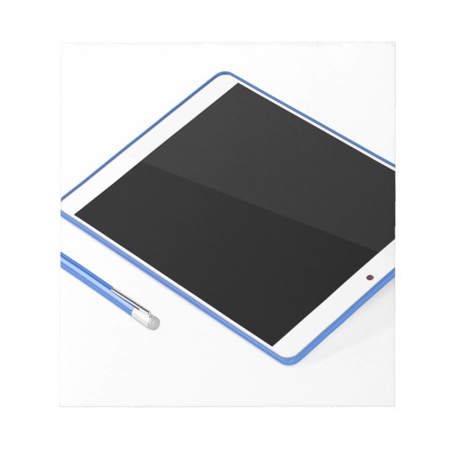 Tablette auf Ständer und Digitalstift Notizblock (Vorderseite)