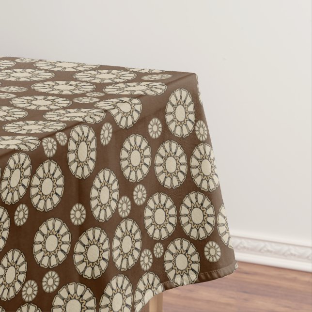 Tablette Braun Beige Blüte Tischdecke (Beispiel)