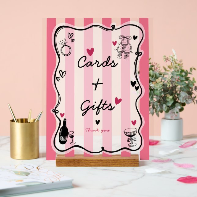 Tablette de Fête des mariées à main levée chic (Mariage)