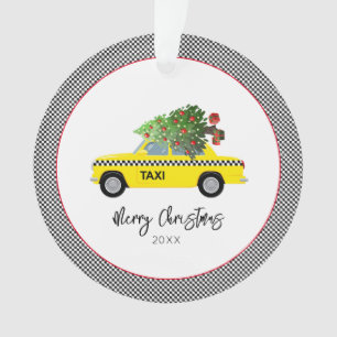 Tablette de taxi jaune Joyeux Arbre de Noël
