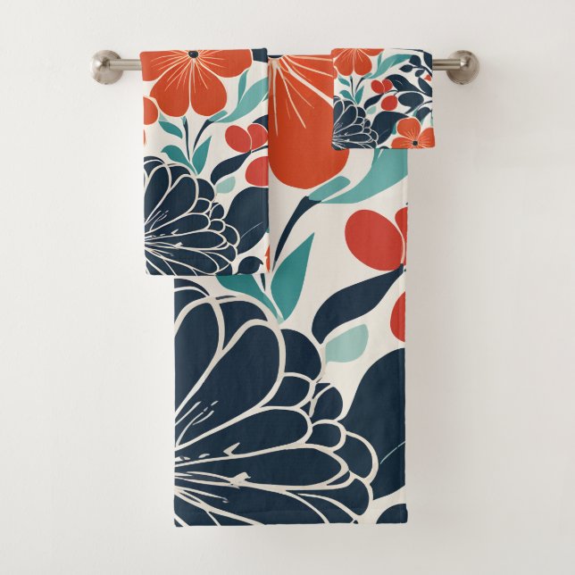 Tablette et noir moderne Fourre-tout florale (En situation)