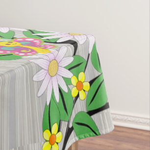 Tablette Farbige Blume BlumenschmetterlingStreifen Tischdecke