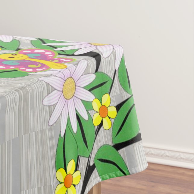 Tablette Farbige Blume BlumenschmetterlingStreifen Tischdecke (Beispiel)