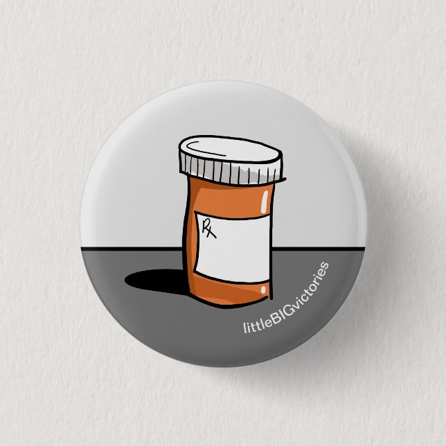 Tablette Flaschenmedikation Erinnerung Gesundheit  Button (Vorderseite)