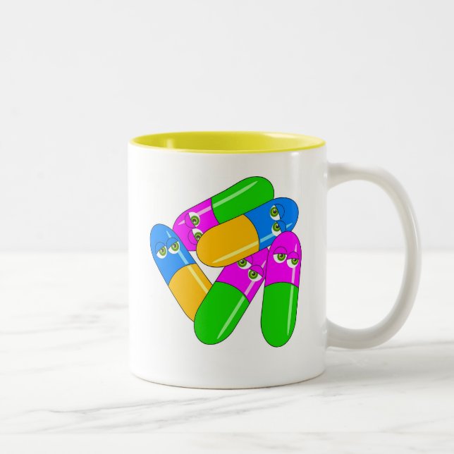 Tablette-Kapseln Zweifarbige Tasse (Rechts)