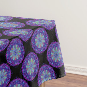 Tablette, Lila Kaleidoskop-Blume Tischdecke