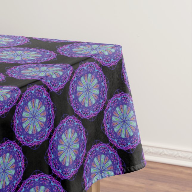 Tablette, Lila Kaleidoskop-Blume Tischdecke (Beispiel)