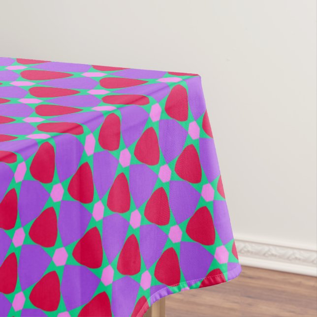 Tablette lila, Kirsche und grüne Blume Tischdecke (Beispiel)