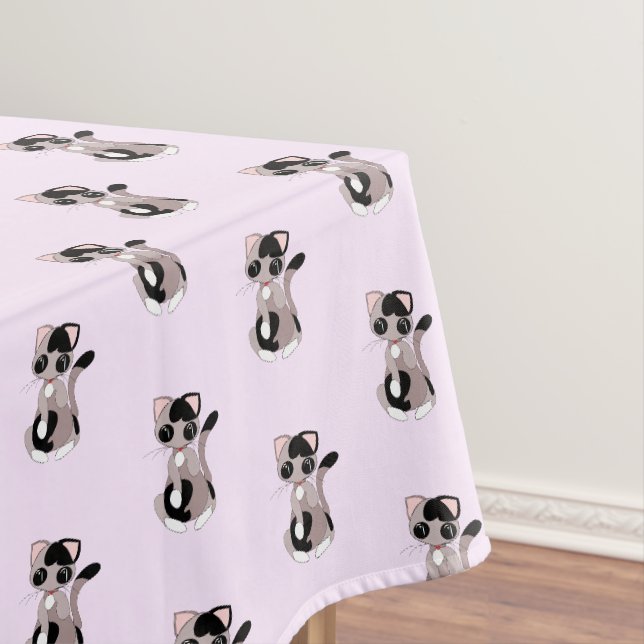 Tablette mit benutzerdefinierten Farben mit Katzen Tischdecke (Beispiel)