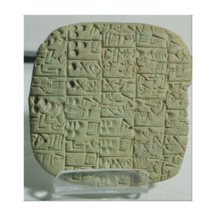 Tablette mit keilförmigem Skript Leinwanddruck