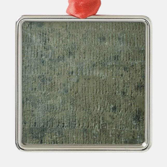 Tablette mit keilförmigem Skript Silbernes Ornament (Vorne)