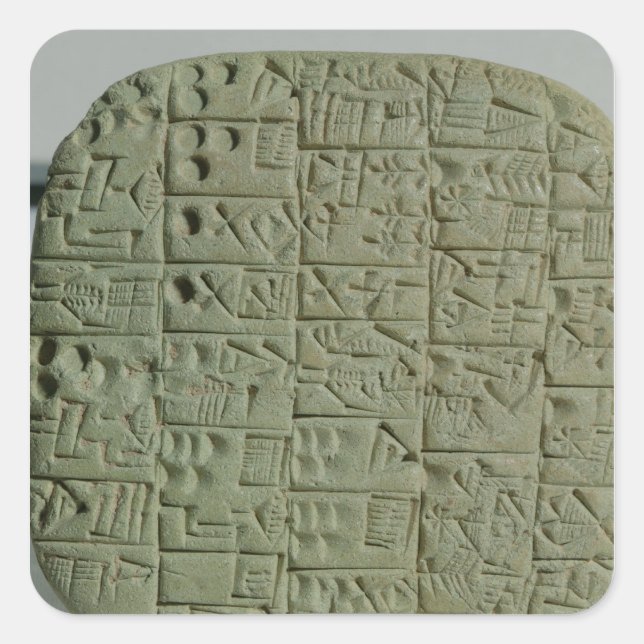 Tablette mit Keilschrift Quadratischer Aufkleber (Vorderseite)
