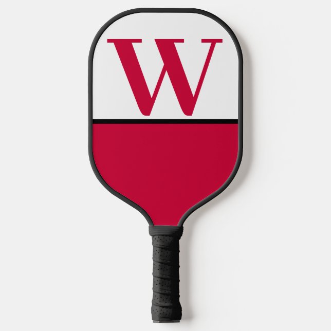 Tablette mit weißer Uni Monogramm Pickleball-Padde Pickleball Schläger (Vorderseite)