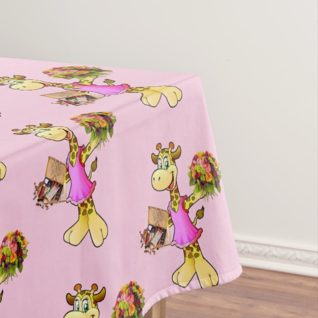 Tablette Rosa Giraffe Bloral Tischdecke (Beispiel)