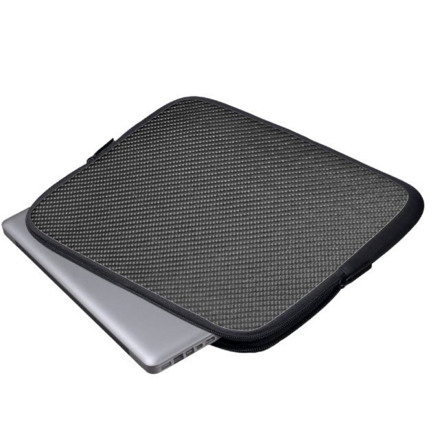 Tablette-u. Laptop-Hülse - Kohlenstoff-Faser - Laptopschutzhülle (Vorne Knopf)