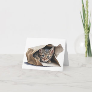 Tablettenkatze in Papiertasche