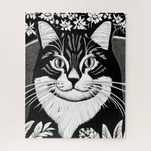 Tablettenkatze Umgeben mit Blume