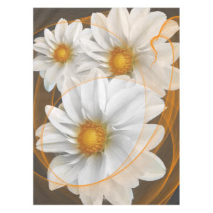 Tablettenkern Blume Weiß Schwarz Orange Tischdecke