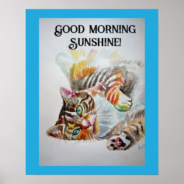 Tablettentische Niedlich Katzen Katzen Aquarell Poster (Vorne)