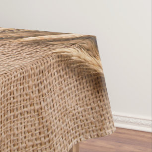 Tablettenwein auf Burlap Sack Land Rustikale Weite Tischdecke