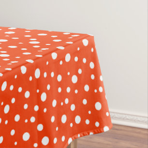 Tabletts "60x84" Orange & White Polka Dots Tischdecke