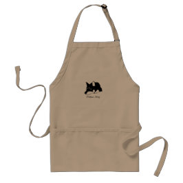 TABLIER ペタンする黒の柴犬