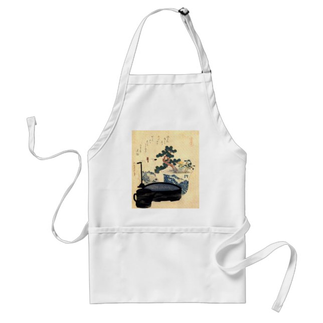 Tablier 盆 栽, 北 斎 Bonsai, Hokusai, Ukiyo-e (Devant)