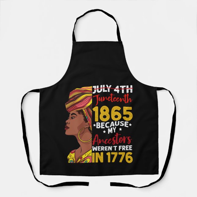Tablier 1776 : Mon ancêtre n'était pas libre 1776 (Recto)