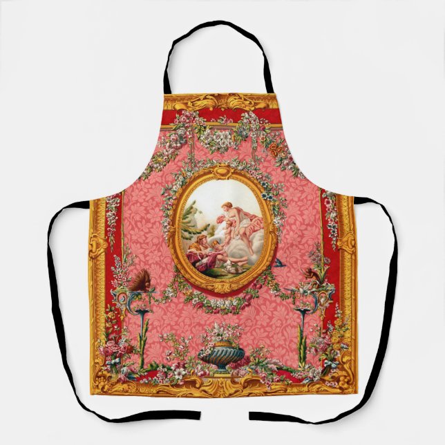 Tablier 17e siècle imprimer baroque famille heureuse (Recto)