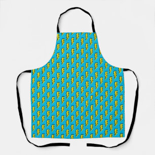 Tablier 1980/1990 Neon Blue Yellow Lightning Motif
