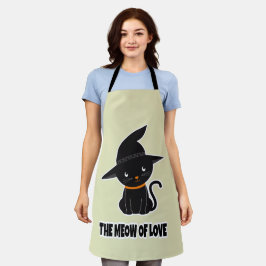 Tablier 1.mignonne belle chatte noire miow amour