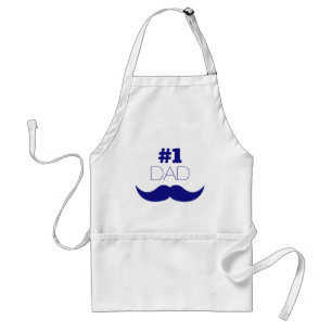Tablier #1 Papa Blue Mustache